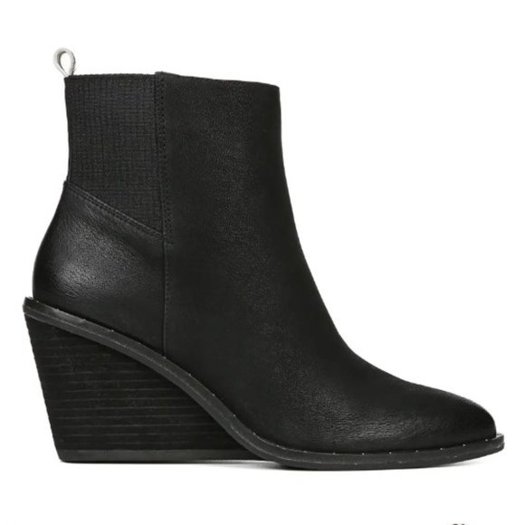 Dr. Scholl's Shoes - Dr. Scholl's Original Collection Mania Wedge Bootie Black Leather 9.5M